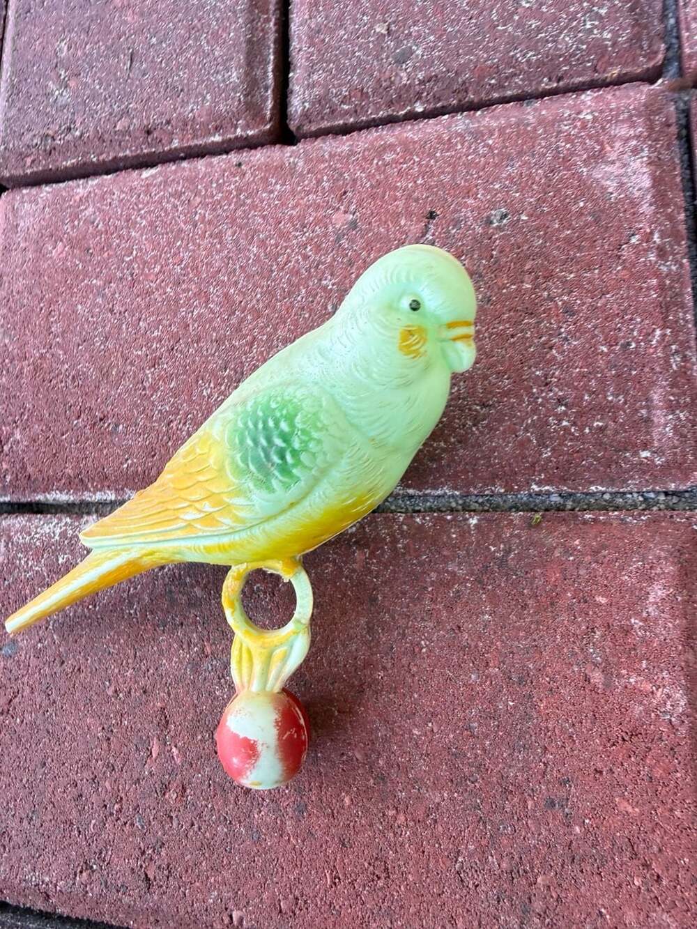 Vintage Plastic Budgie Parakeet Toy With Bell Rattle